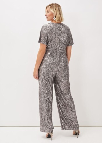 Phase Eight Allesandra Sequin Jumpsuit Blue/Grey Australia | RC4613097